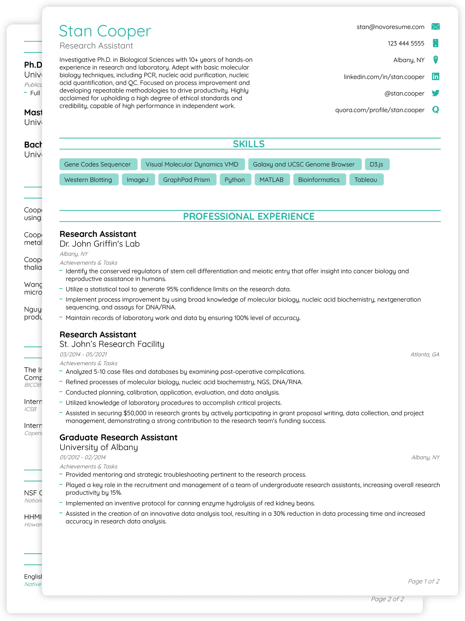 Cv Template Novoresume | Free Resume Templates