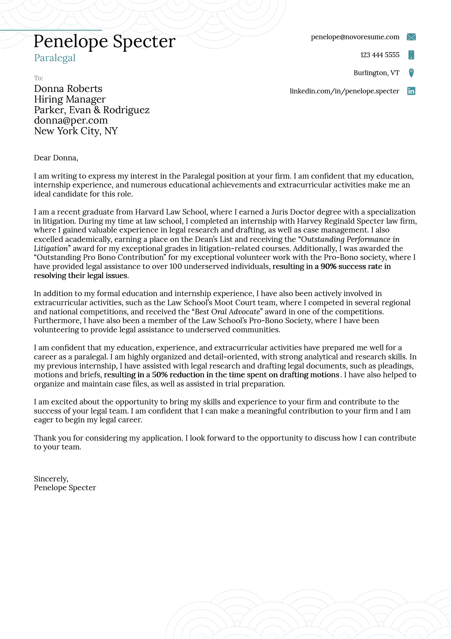 Layout Of Cover Letter from d.novoresume.com