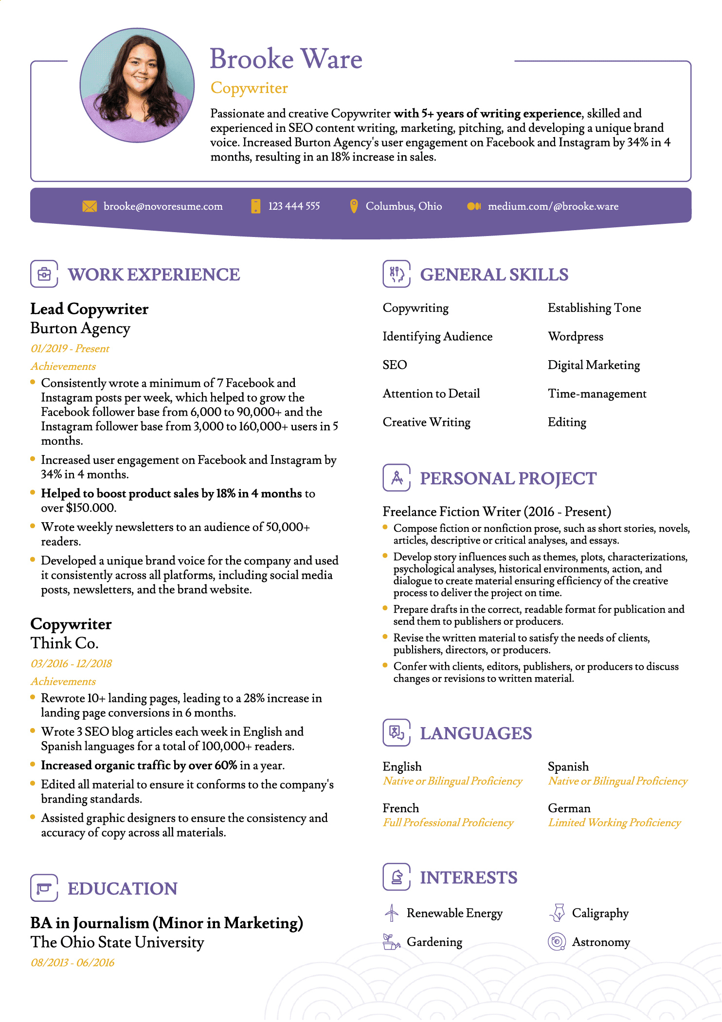 basic resume templates 2022