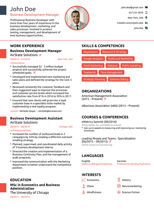 Novorésumé cover letter